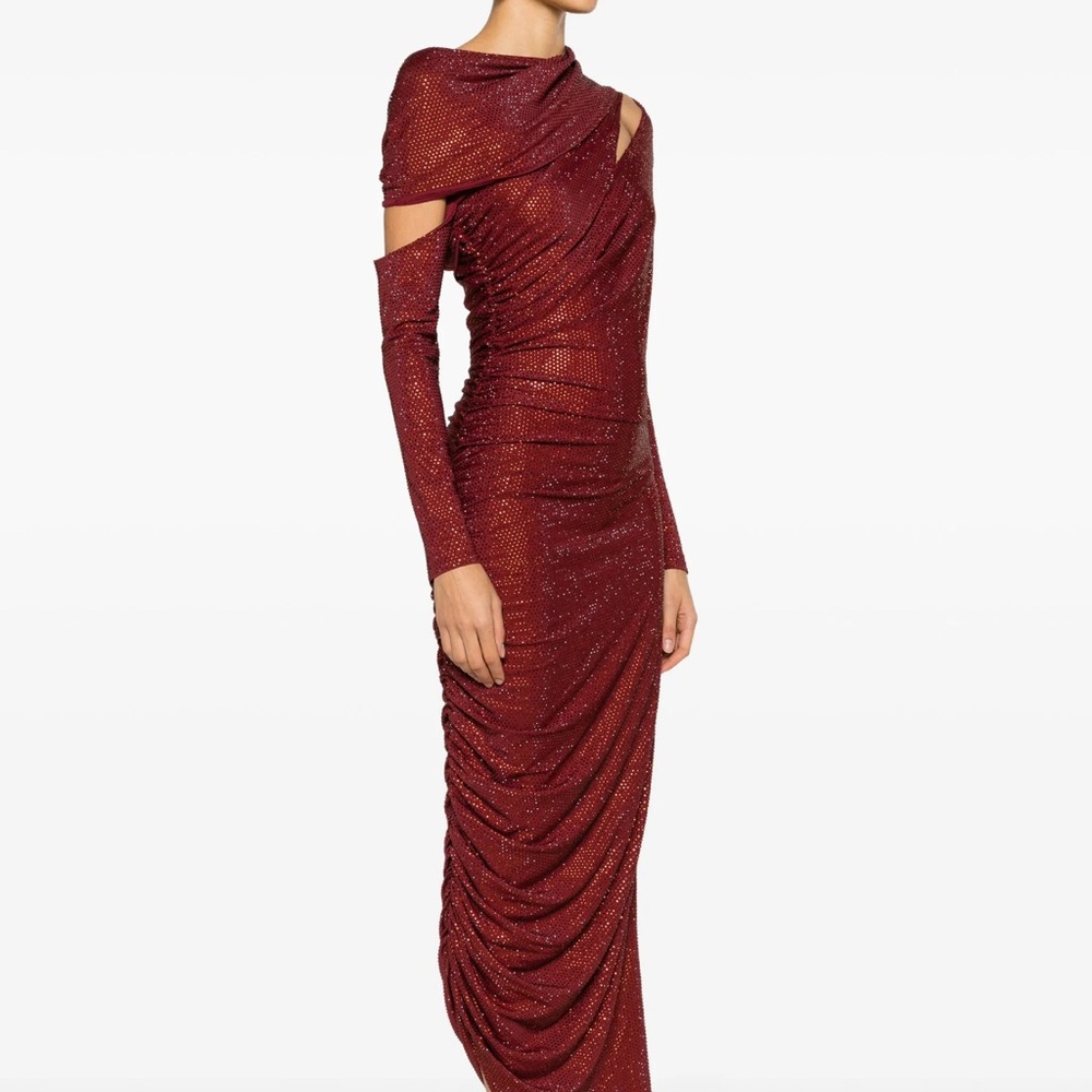 Cult Gaia Kumashi Rhinestone Embellished Asymmetric Gown